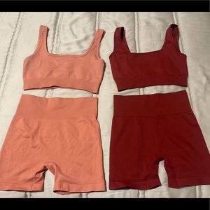 2 piece seamless ribbed Amazon workout set